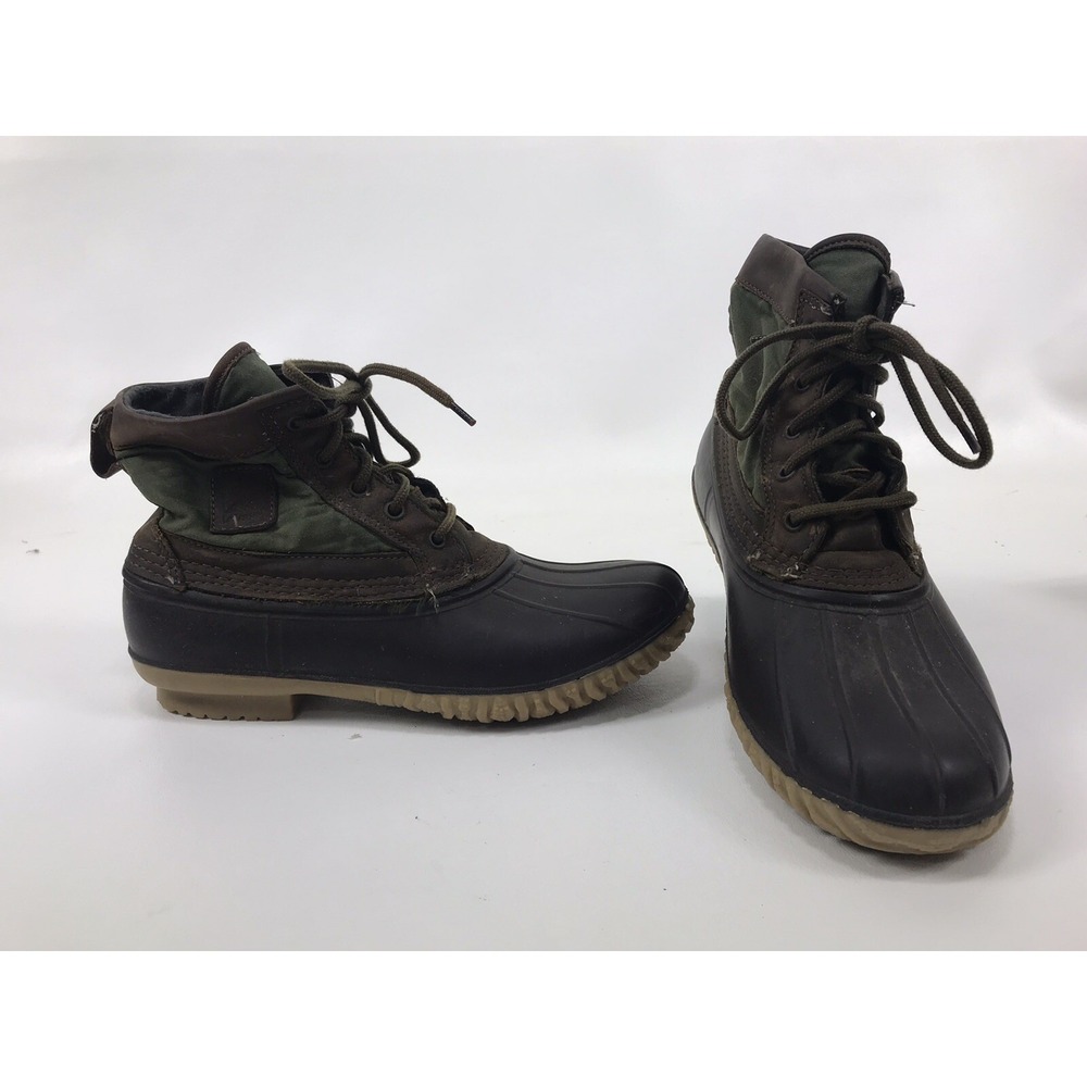 Lacrosse Womens Size‎ 9 Duck Shoes Brown Green Rubber Canvas Shoes